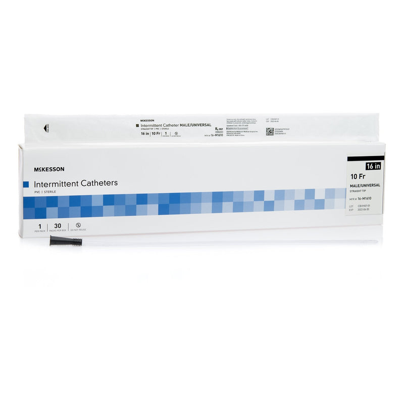 Urethral Catheter McKesson Straight Tip Uncoated PVC 10 Fr. 16 Inch Length 