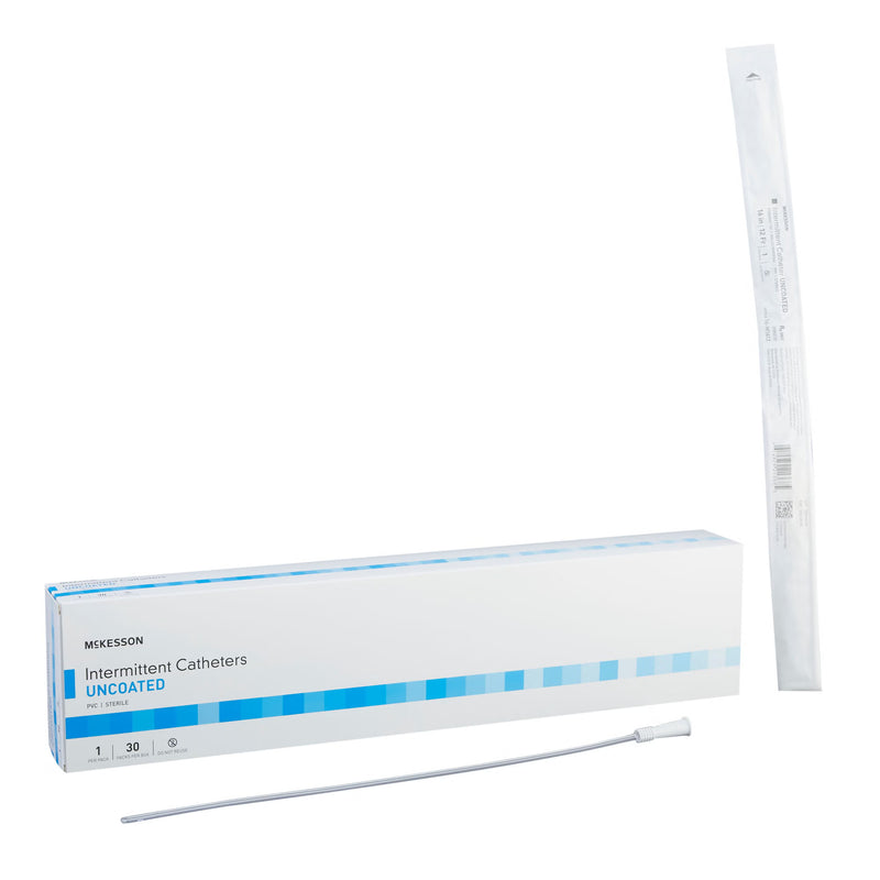 Urethral Catheter McKesson Straight Tip Uncoated PVC 12 Fr. 16 Inch Length (Case)