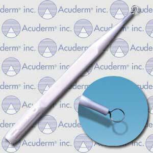 Dermal Curette Acu-Dispo-Curette 5 Inch Length Flat Handle 3 mm Tip Loop Tip (Box of 25)