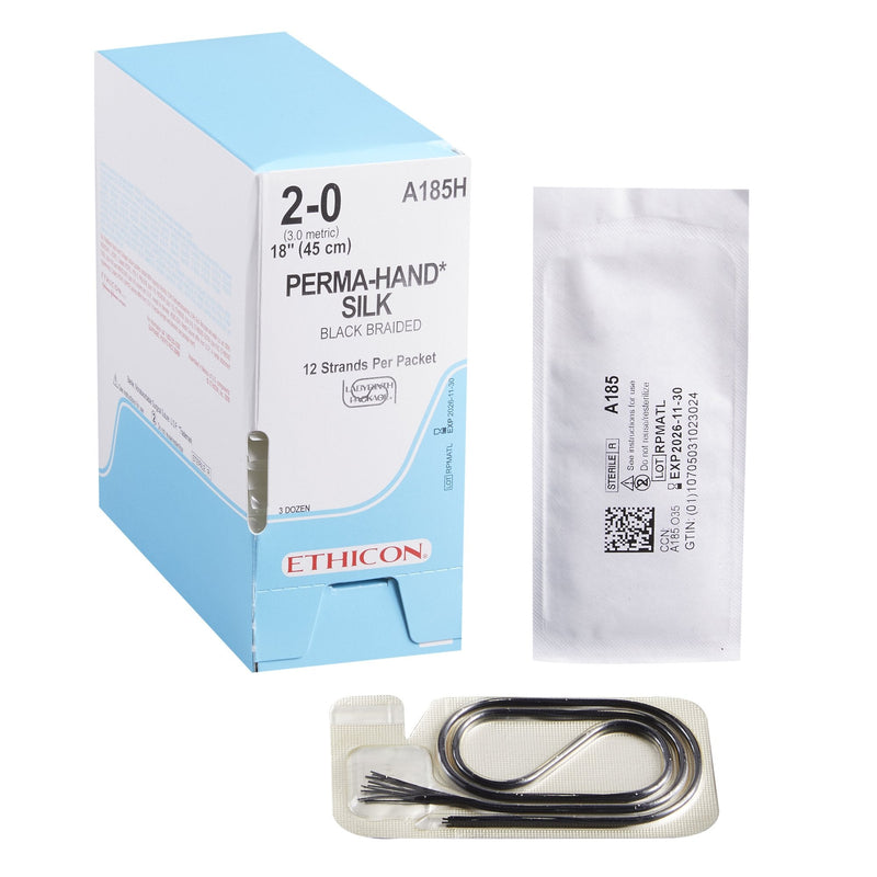 Nonabsorbable Suture without Needle Perma - Hand SUTUPAK Silk Size 2-0 18 Inch Suture Braided 