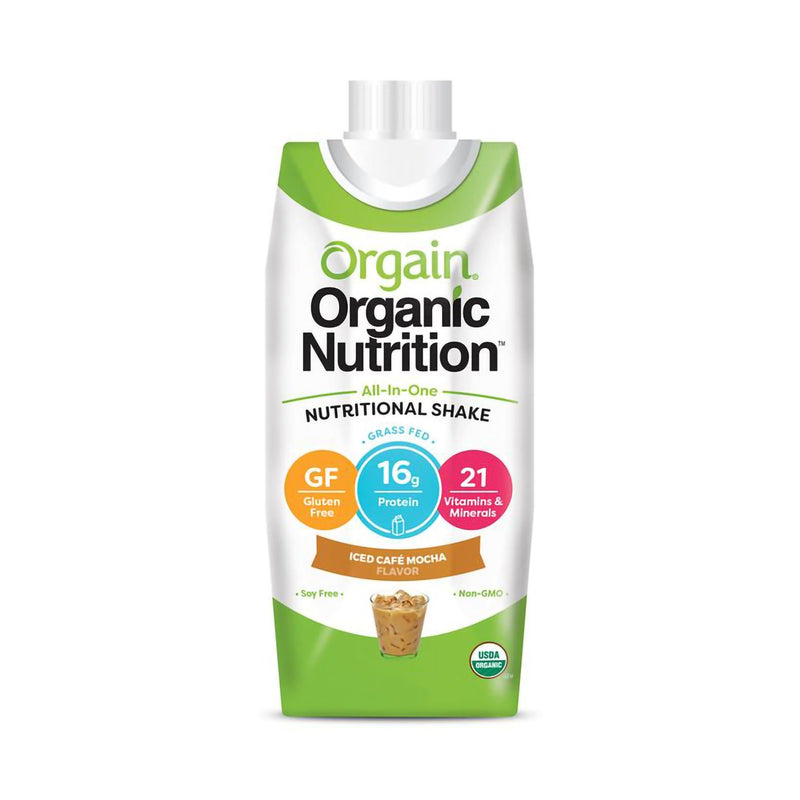 Oral Supplement Orgain Organic Nutritional Shake Iced Café Mocha Flavor Liquid 11 oz. Carton 
