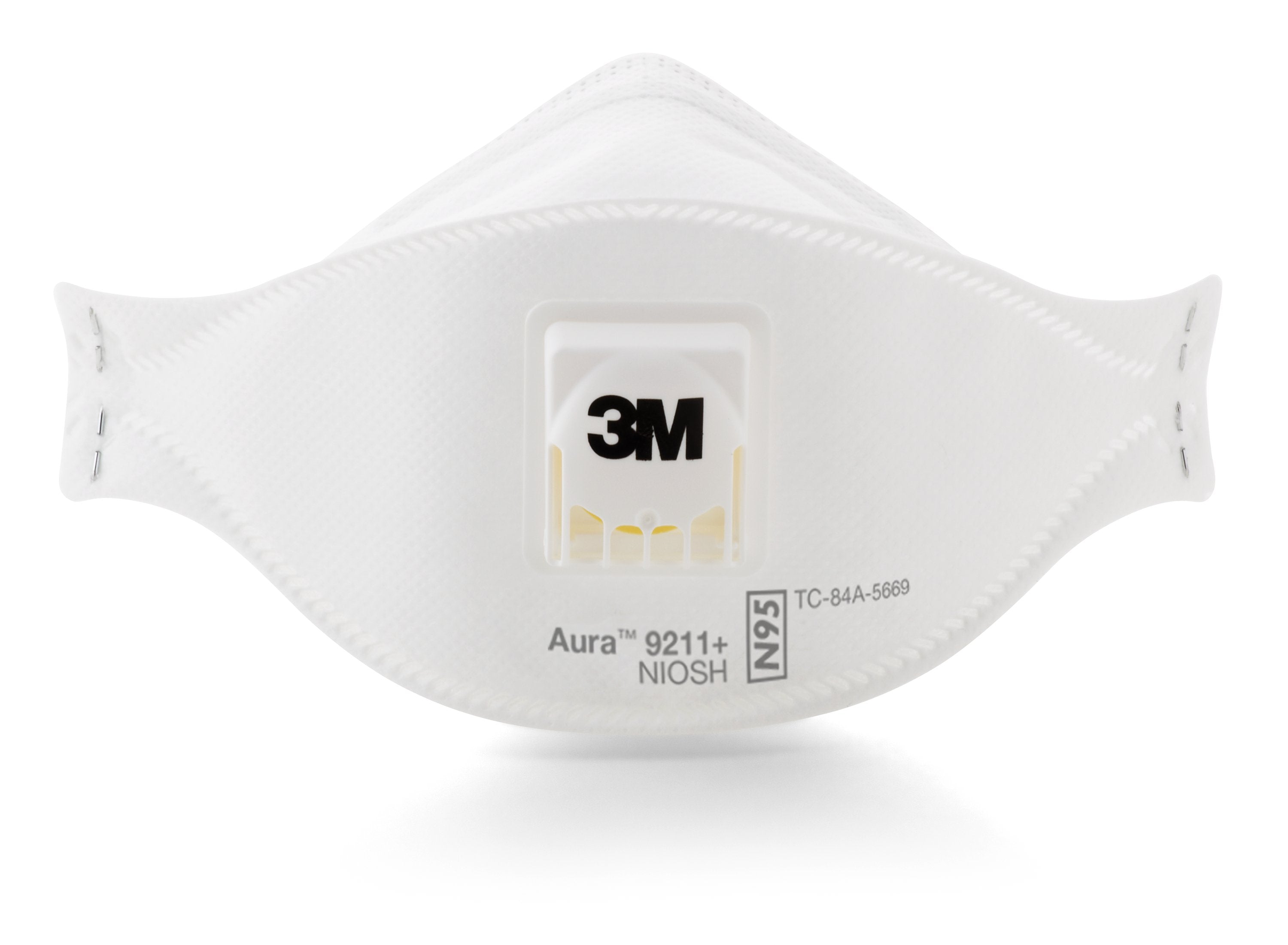 Particulate Respirator Mask 3M Aura Industrial N95 with Valve Not Rated Elastic Strap One Size Fits Most 