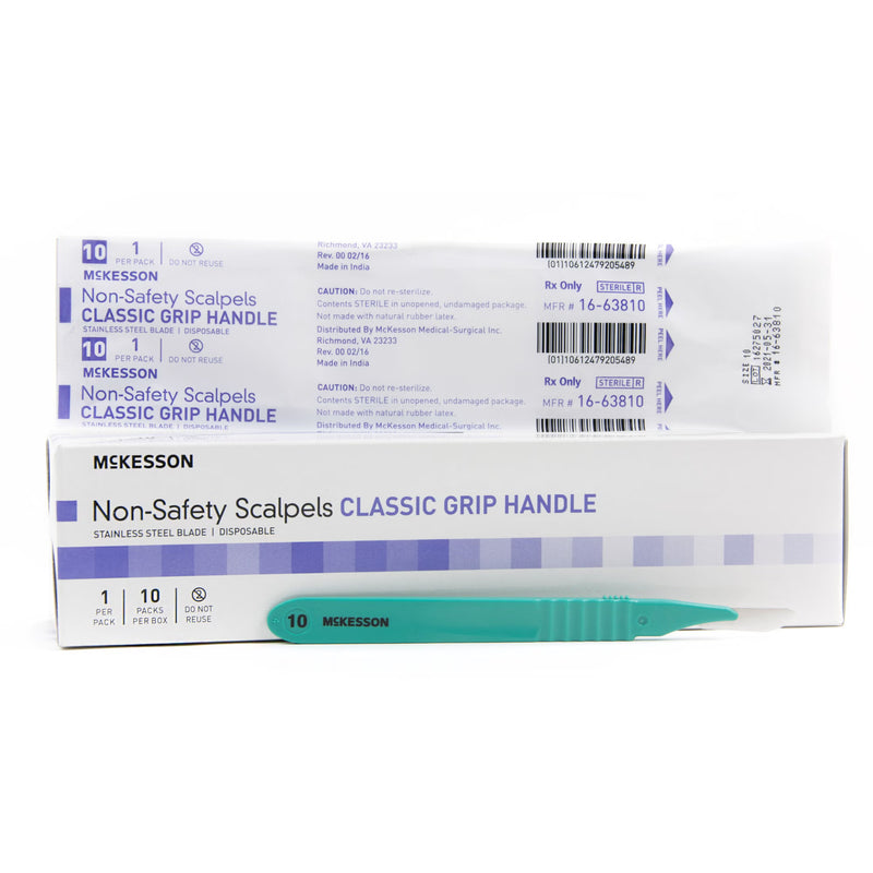 Scalpel McKesson No. 10 Stainless Steel / Plastic Classic Grip Handle Sterile Disposable (Case of 100)