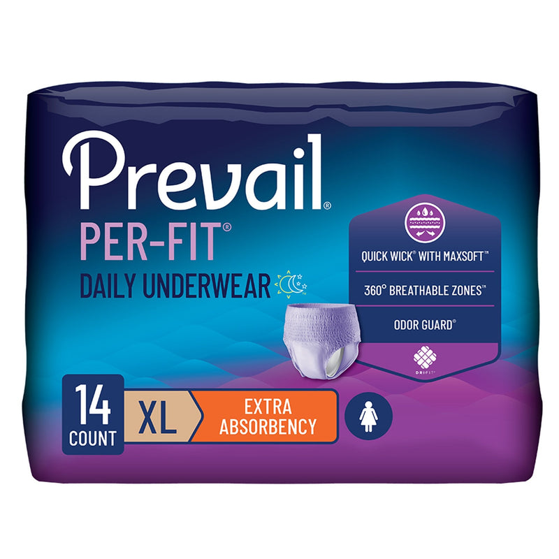 First Quality Products LLC Prevail Per-Fit Women Extra Absorbent Underwear, Extra Large (56/CS) 
