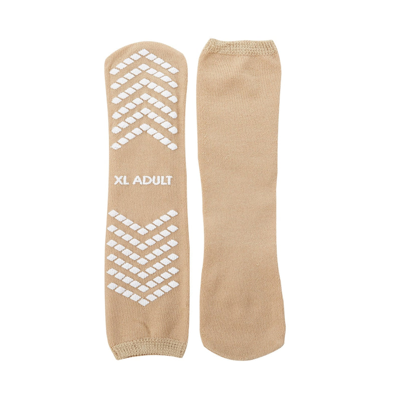 Slipper Socks McKesson Unisex Adult X-Large Single Tread Single Patient Use Tan 