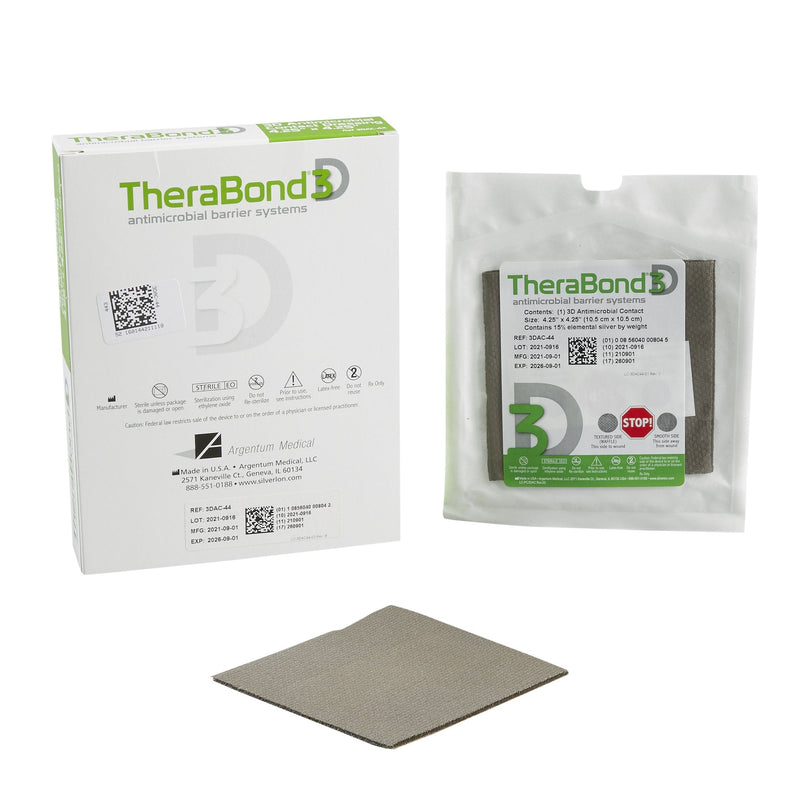 Silver Wound Contact Layer Dressing TheraBond 3D 4-1/2 X 4-1/4 Inch Square Sterile 