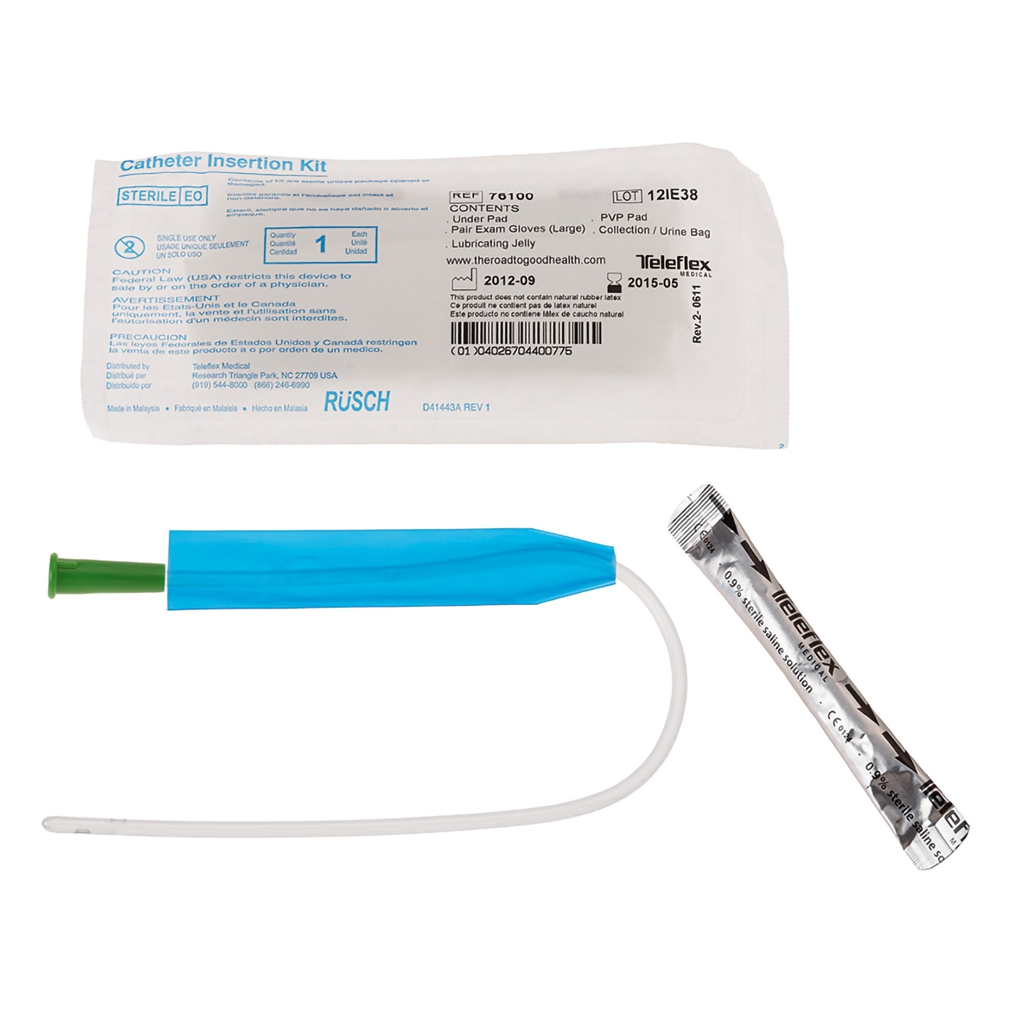 Intermittent Catheter Tray FloCath QUICK 12 Fr. Hydrophilic Coated PVC 