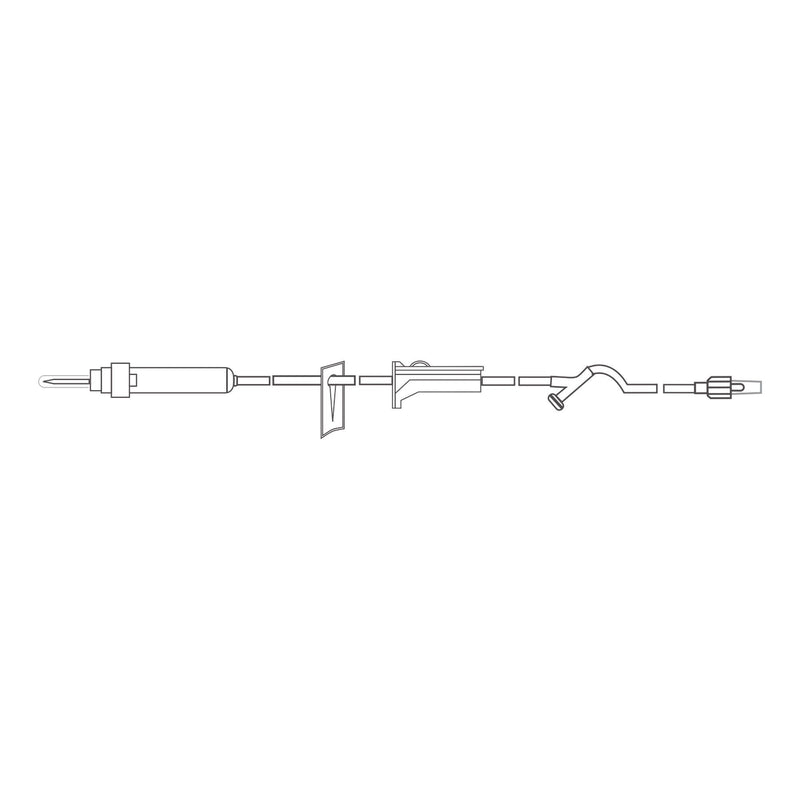Primary IV Administration Set MedSource Gravity 1 Port 15 Drops / mL Drip Rate Without Filter 72 Inch Tubing Solution Without Flow Regulator (Case of 50)