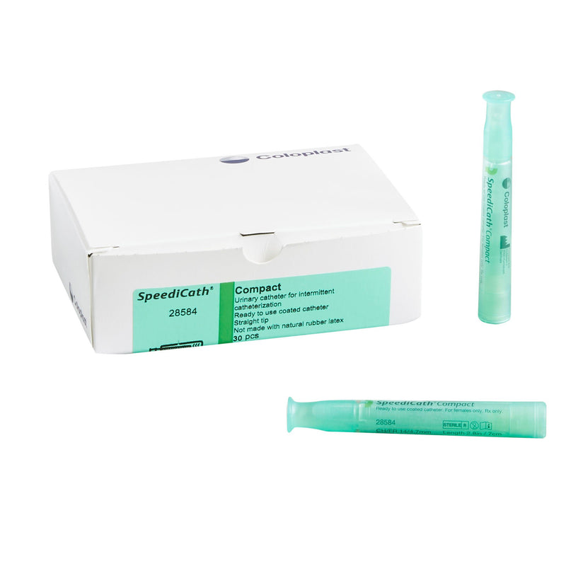 Urethral Catheter SpeediCath Compact Straight Tip Hydrophilic Coated Polyurethane 14 Fr. 2-3/4 Inch Length (Box of 30)