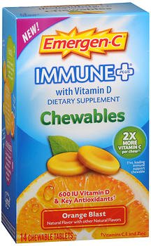 Multivitamin Supplement Emergen-C Ascorbic Acid / Vitamin D / Vitamin E 1,000 mg - 600 IU - 30 IU Strength Tablet 14 per Box Orange Flavor 