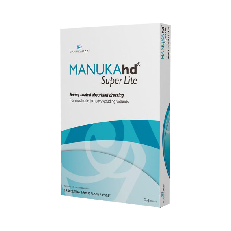 Honey Impregnated Wound Dressing MANUKAhd Super Lite Rectangle 4 X 5 Inch Sterile