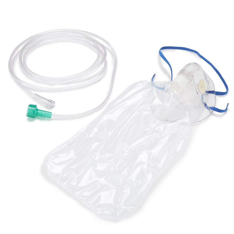NonRebreather Oxygen Mask McKesson Elongated Style Adult One Size Fits Most Adjustable Head Strap 