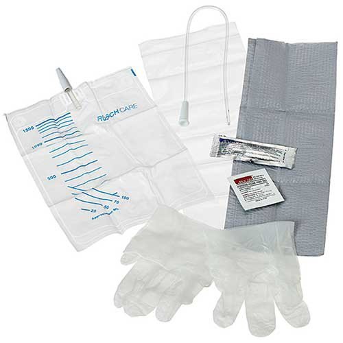 Intermittent Catheter Tray Easy Cath Coude Tip 10 Fr. 