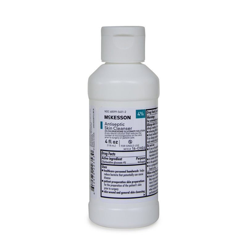 Antiseptic Skin Cleanser McKesson 4 oz. Flip-Top Bottle 4% Strength CHG (Chlorhexidine Gluconate) / Isopropyl Alcohol NonSterile 
