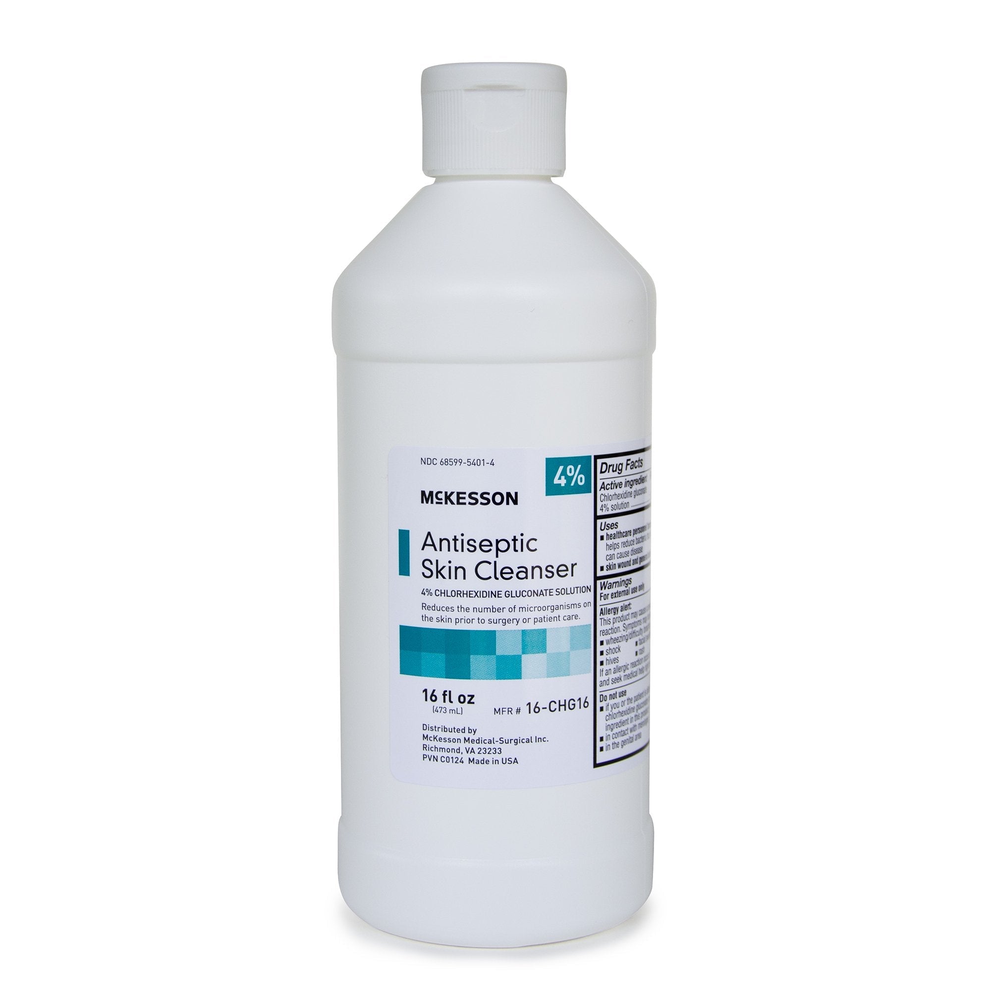 Antiseptic Skin Cleanser McKesson 16 oz. Flip-Top Bottle 4% Strength CHG (Chlorhexidine Gluconate) / Isopropyl Alcohol NonSterile 