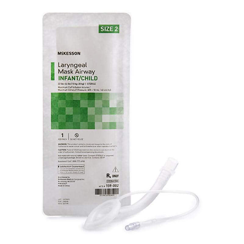 Curved Laryngeal Mask McKesson Size 2 10 mL Cuff PVC Single Patient Use Sterile 