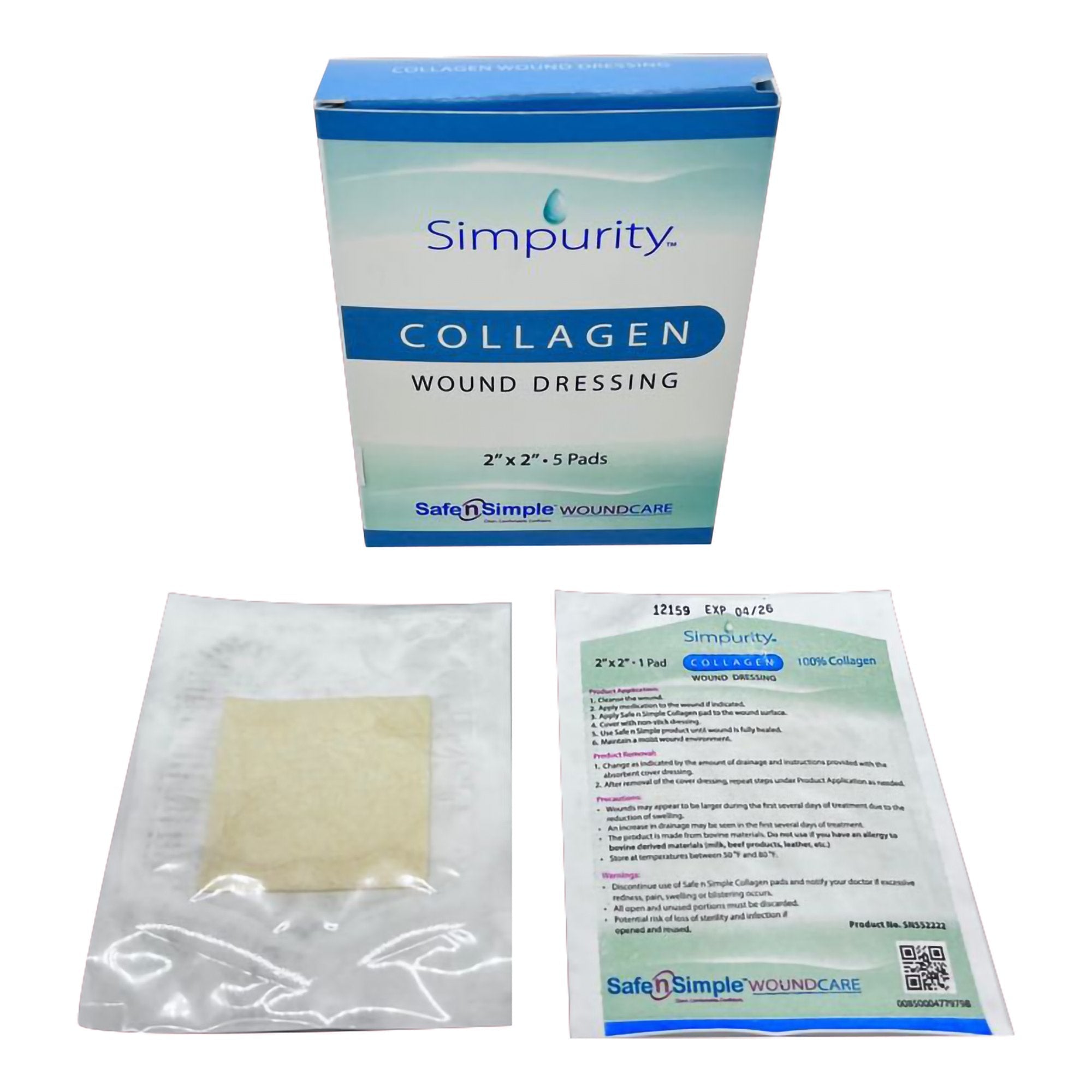 Collagen Dressing Simpurity 2 X 2 Inch Square Sterile 