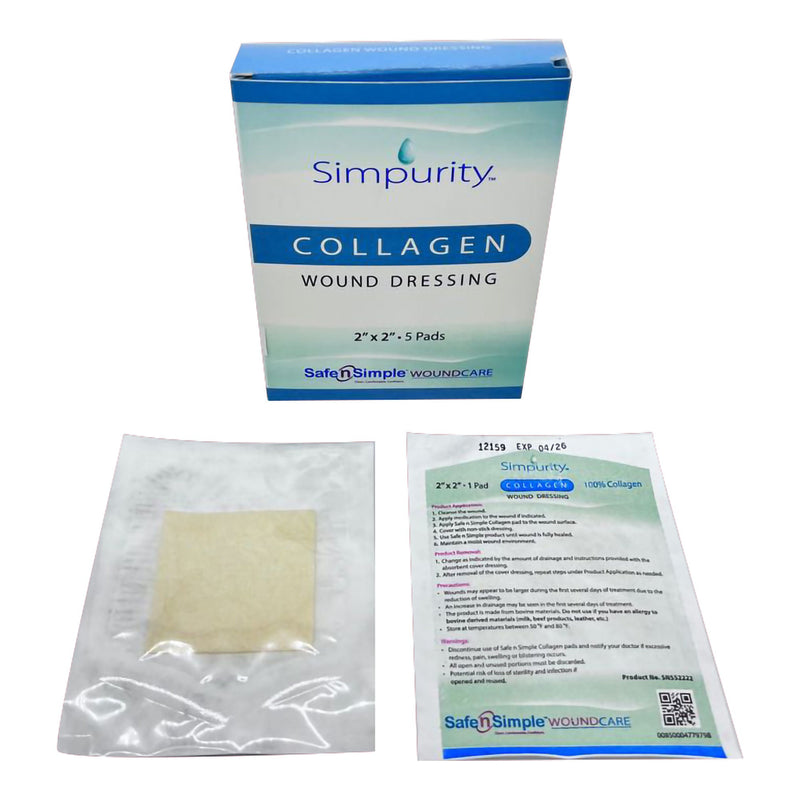Collagen Dressing Simpurity 2 X 2 Inch Square Sterile (Case of 30)