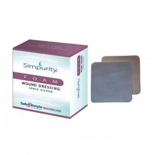 Silver Foam Dressing Simpurity 4 X 5 Inch Rectangle Sterile 