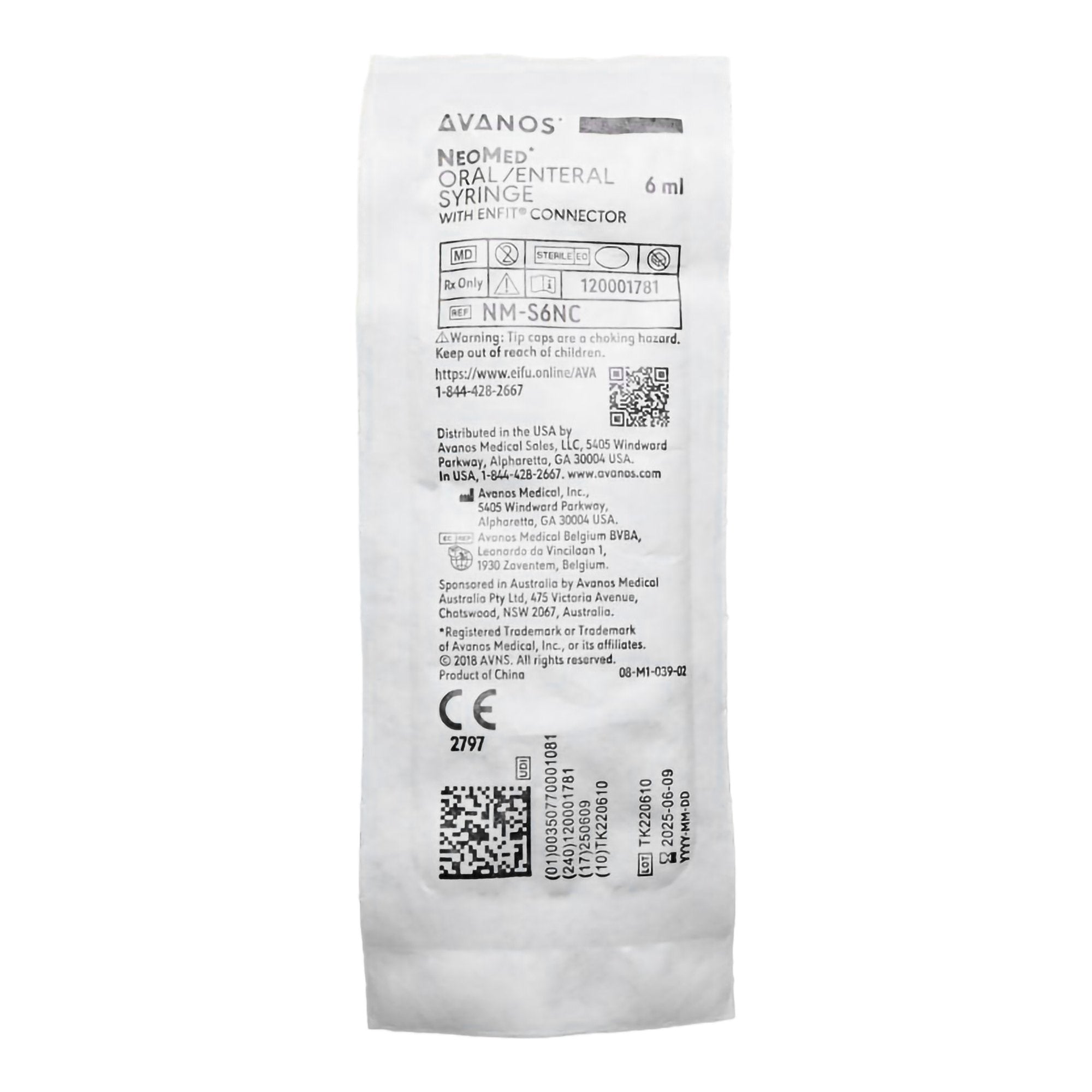 Enteral / Oral Syringe NeoMed 6 mL Enfit Tip Without Safety 