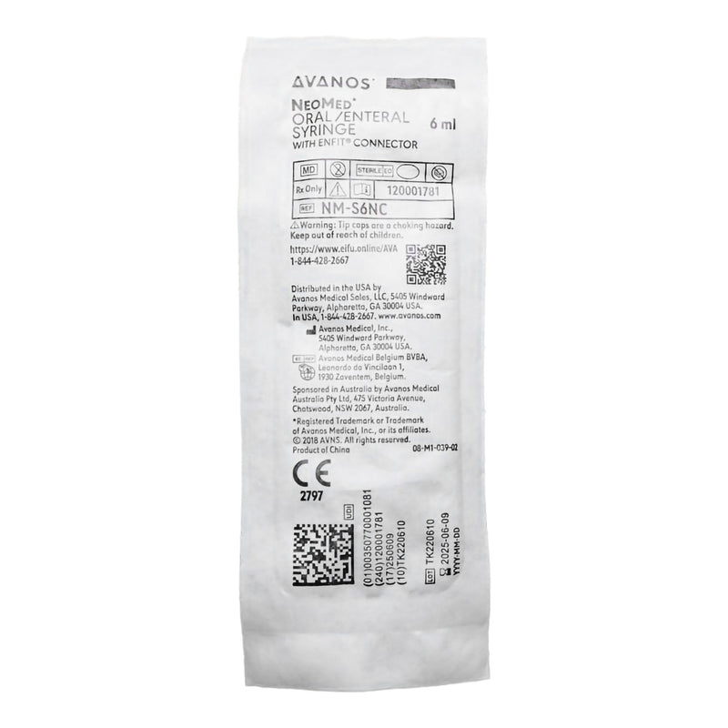 Enteral / Oral Syringe NeoMed 6 mL Enfit Tip Without Safety 