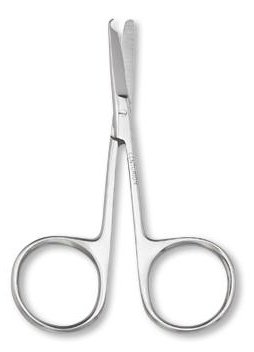 Medline Suture Scissors Centurion Lil' Tips Littauer 3-1/2 Inch Length Floor / Office Grade Stainless Steel Sterile Finger Ring Handle Straight Blunt Tip / Blunt Tip (66845 / CS) 