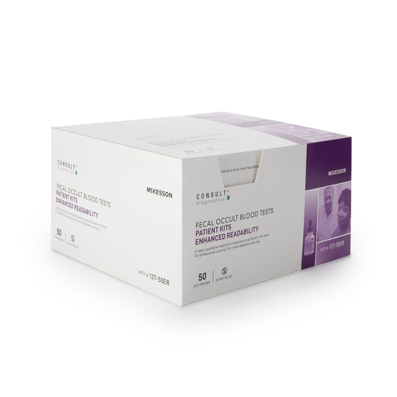 Cancer Screening Test Kit McKesson Consult Fecal Occult Blood Test (FOBT) 50 Tests CLIA Waived 