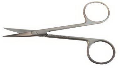 BR Surgical IRIS Scissors, fine, curved, left hand, 4" 