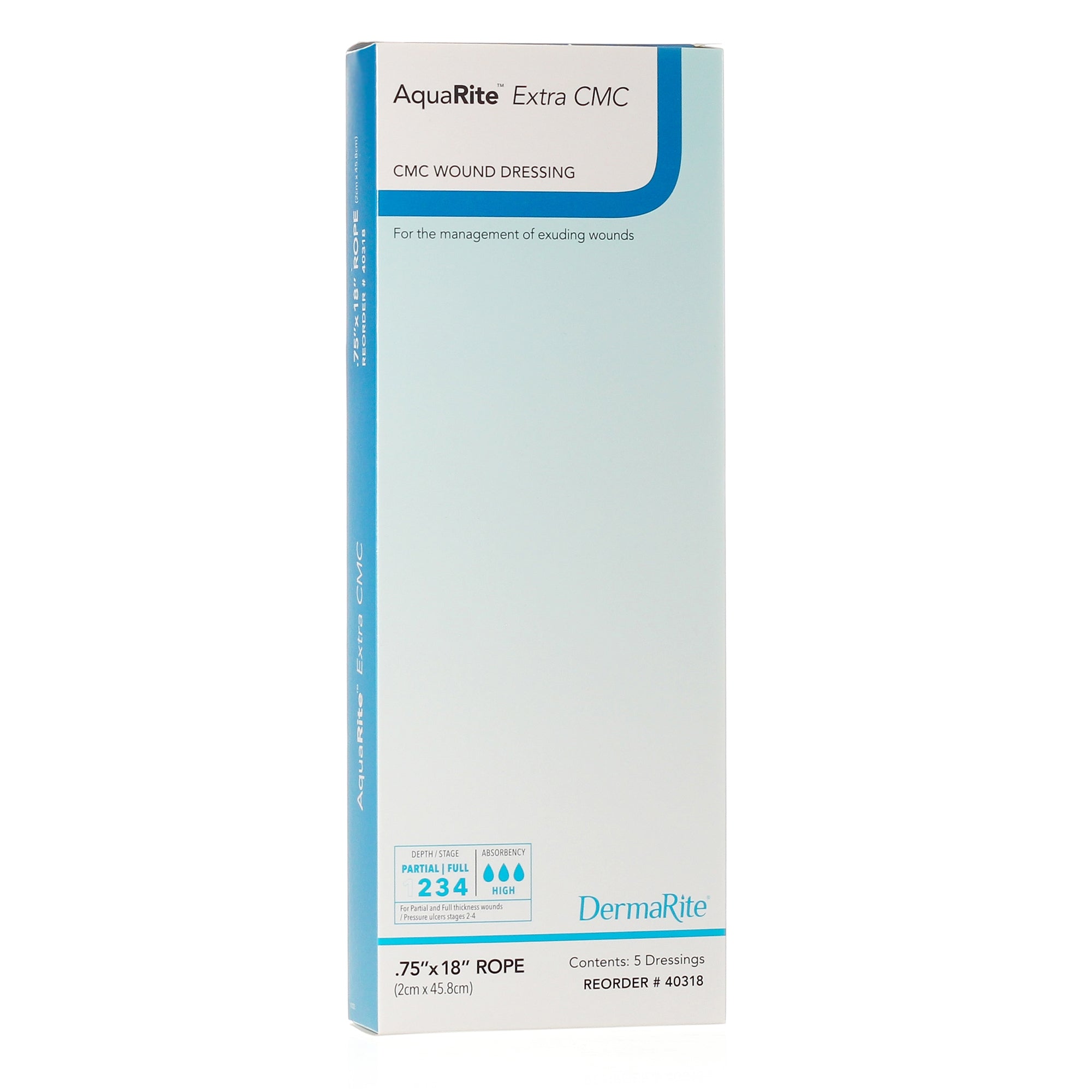 Gelling Fiber Wound Dressing AquaRite Extra CMC 3/4 X 18 Inch Rope Sterile 