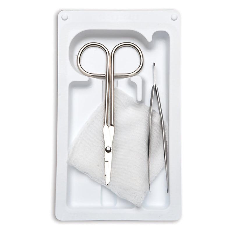 Suture Removal Kit Scissor Style Handle Straight Jaw Type Sterile Single Use 