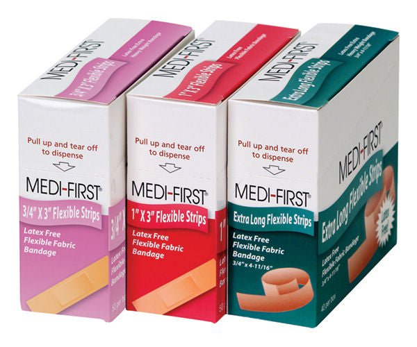 Adhesive Strip Medi-First Fabric Tan 3/4 X 4-11/16 Inch Sterile (Box)
