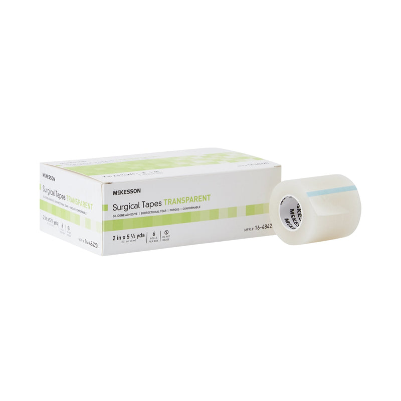 Medical Tape McKesson Transparent 2 Inch X 5-1/2 Yard Plastic / Silicone NonSterile 
