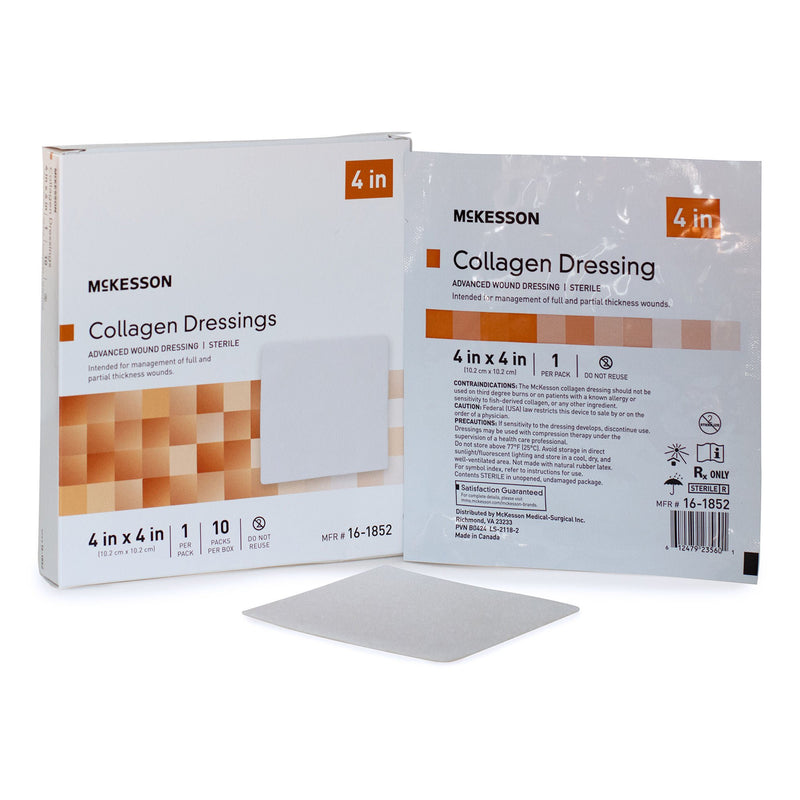 Collagen Dressing McKesson 4 X 4 Inch Square Sterile (Case of 100)