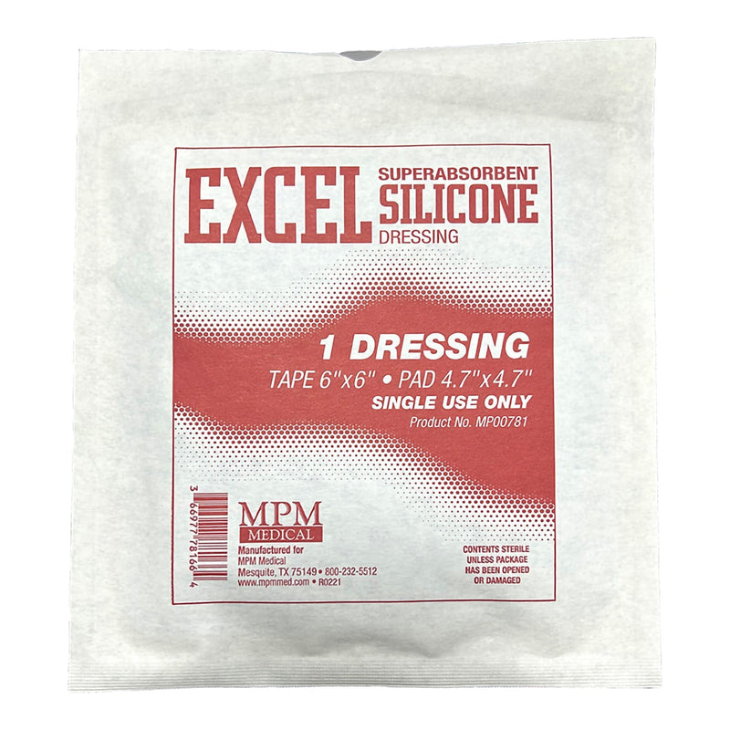 Super Absorbent Dressing Excel SAP 6 X 6 inch Rectangle 