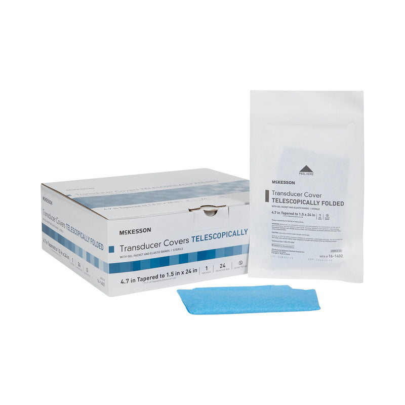 Ultrasound Probe Cover Kit McKesson 4.7 Inch tapered to 1.5 X 24 Inch Plastic Sterile Tapered (Case of 240)