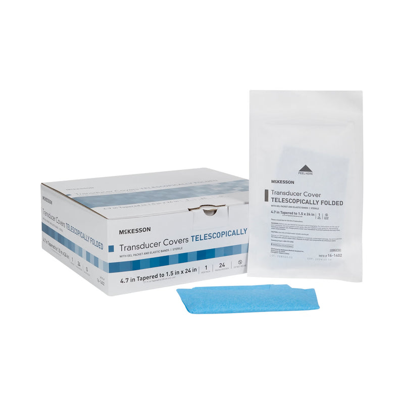 Ultrasound Probe Cover Kit McKesson 4.7 Inch tapered to 1.5 X 24 Inch Plastic Sterile Tapered (Case of 240)