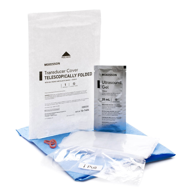 Ultrasound Transducer Cover Kit McKesson 6 X 33 Inch Polyethylene Sterile Folded 
