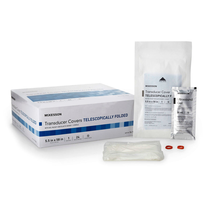 Ultrasound Transducer Cover Kit McKesson 5-1/2 X 58 Inch Polyurethane Sterile Folded (Case of 240)