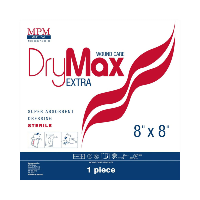 Super Absorbent Dressing DryMax Extra 8 X 8 Inch Square 
