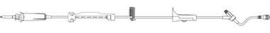 IV Pump Set Infusomat Pump 1 Port 15 Drops / mL Drip Rate Without Filter 119 Inch Tubing Solution 