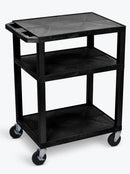 CART AV PLASTIC BLK 3 SHELVES(DROP)