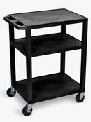 CART AV PLASTIC BLK 3 SHELVES(DROP)