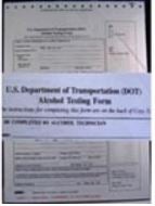 Testing Form Dot Breathing Alcohol Testing Form 8 X 11 Inch (Pack of 100)