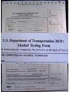 Testing Form Dot Breathing Alcohol Testing Form 8 X 11 Inch 