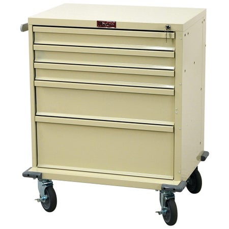 Harloff V-Series, 5 Drawer Procedure Cart with Key Lock 