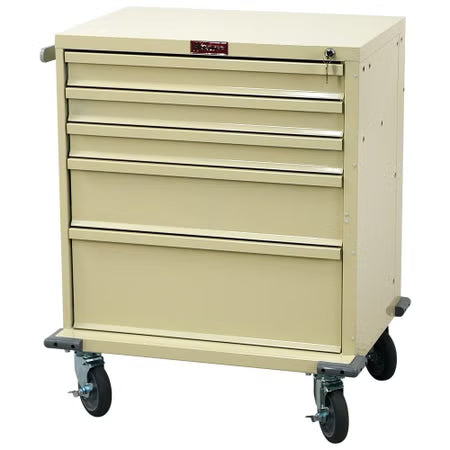 Harloff V-Series, 5 Drawer Procedure Cart with Key Lock