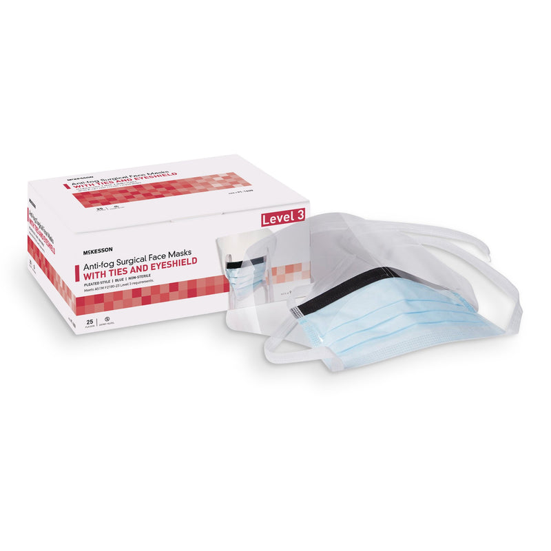 McKesson Surgical Mask with Eye Shield (Case of 100)