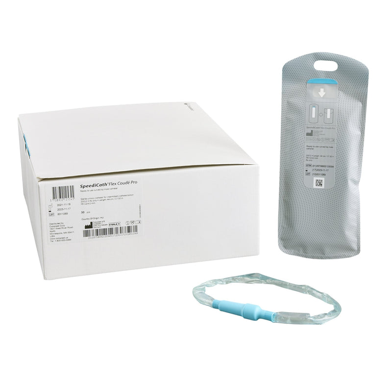 Urethral Catheter SpeediCath Flex Coudé Pro Coude Tip Hydrophilic Coated Polyurethane 12 Fr. 16 Inch Length 