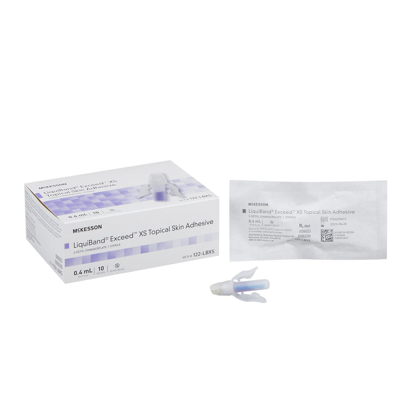 Skin Adhesive McKesson LiquiBand Exceed XS 0.4 mL Liquid Precision and Dome Applicator Tip 2-Octyl Cyanoacrylate 