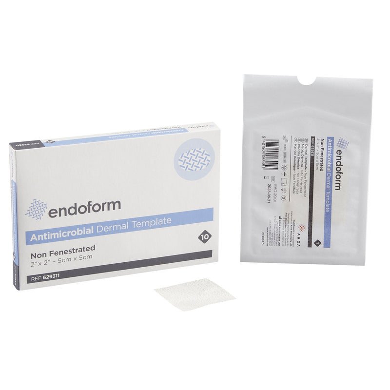 Silver Collagen Dressing with ECM Endoform Antimicrobial 2 X 2 Inch Square Sterile 